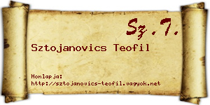 Sztojanovics Teofil névjegykártya